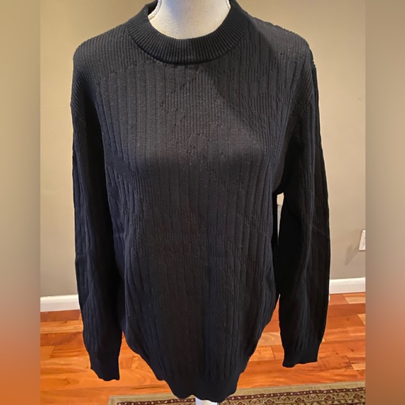 Alfani Women's Metallic Ribbed Knit Sweater Green Size Large